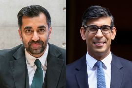 Humza Yousaf, left, and Rishi Sunak, right, hold high offices in the United Kingdom but have starkly different political agendas [Reuters]