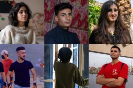 Clockwise from left: Sham Diyar, Nazar Dakhil, Mayaar Haitham Falih, Yassin Youssef, Ryan Manya, Laith Louay [Al Jazeera]
