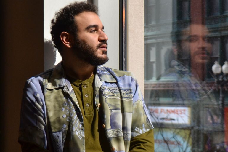 Martin Yousif Zebari looks out a window