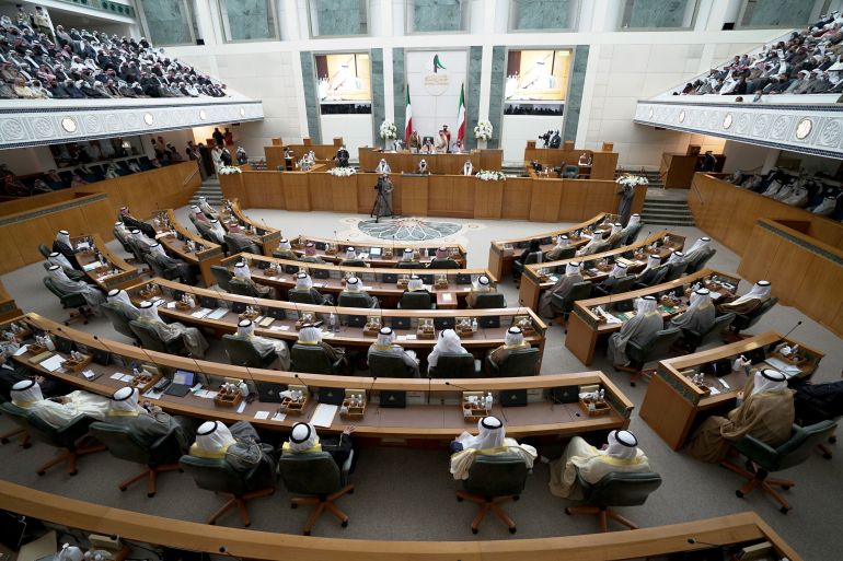FILE PHOTO: A view shows the first parliament session held after elections, in Kuwait City, Kuwait December 15, 2020. REUTERS/Stephanie McGehee/File Photo