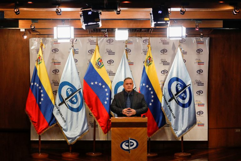 Venezuela's chief prosecutor Tarek William Saab attends a news conference, in Caracas