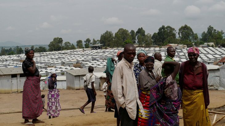 Internally displaced Congolese people are seen at the Kigonze IDP camp in Bunia, Ituri province