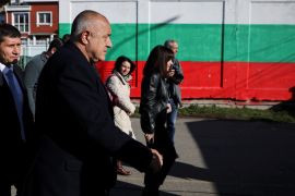 Boyko Borissov, former Bulgarian Prime Minister and leader of centre-right GERB party, leaves from a polling station during the parliamentary election, in Sofia, Bulgaria, April 2, 2023. REUTERS/Stoyan Nenov