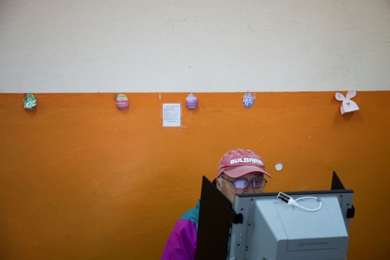 A man votes during the parliamentary election, in Sofia, Bulgaria, April 2, 2022