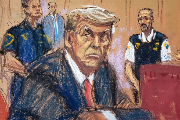 Drawing depicting Trump's court appearance