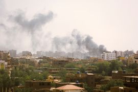 Smoke rises over buildings during clashes between the paramilitary Rapid Support Forces and the army in Khartoum, Sudan April 17, 2023