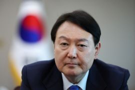 FILE PHOTO: South Korean President Yoon Suk Yeol attends an interview with Reuters at the Presidential Office in Seoul, South Korea, April 18, 2023. REUTERS/Kim Hong-Ji/File Photo
