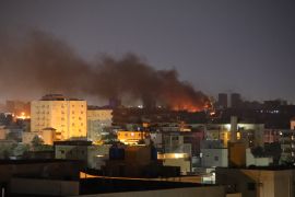 Smoke rises as clashes continue in the Sudanese capital
