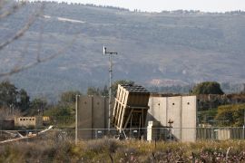 An Iron Dome defence system battery, designed to intercept and destroy incoming short-range rockets and artillery shells, is pictured near the border with Lebanon in northern Israel