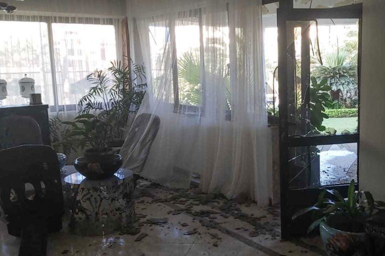 photo of the damage to Algash's living room