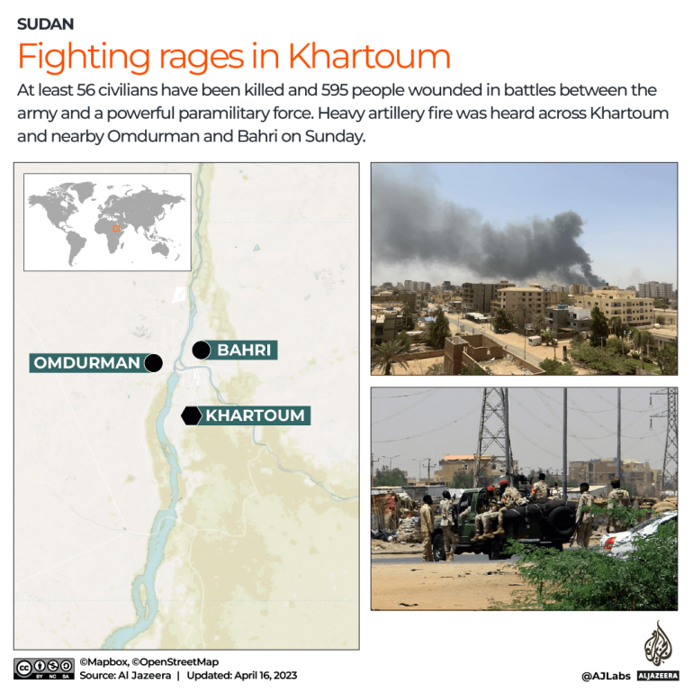 Korban tewas di Sudan naik menjadi 56 saat pertempuran sengit berkecamuk di Khartoum |  Berita