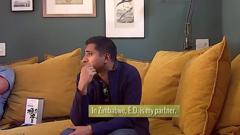 Alistair Mathias saying Emmerson Mnangagwa is his partner