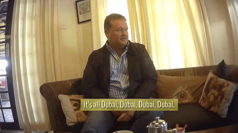 Gold smuggler Ewan Macmillan saying 'it all comes out of Dubai'