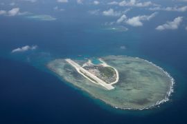 Aerial photography shows the Philippine-occupied Thitu Island, also known as Pag-asa, in the South China Sea [File: Eloisa Lopez/Reuters]