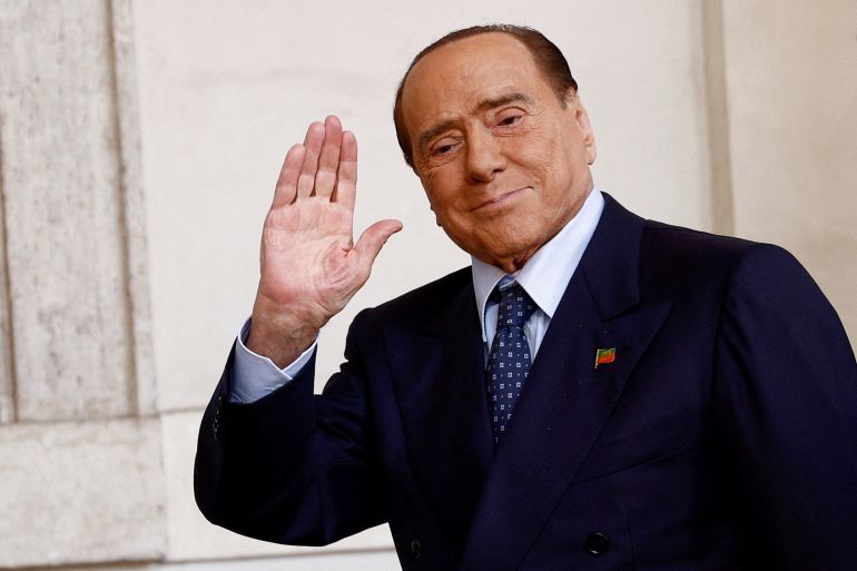 Forza Italia leader and former Prime Minister Silvio Berlusconi arrives for a meeting with Italian President Sergio Mattarella at the Quirinale Palace in Rome