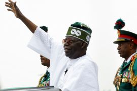 Nigeria&#39;s President Bola Tinubu announced a controversial fuel subsidy cut during his inauguration on May 29, 2023 [Temilade Adelaja/Reuters]