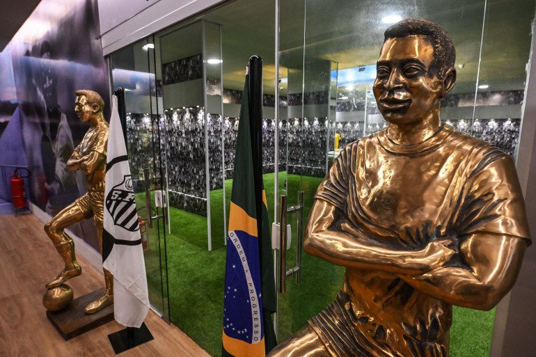 Golden statues of Pele
