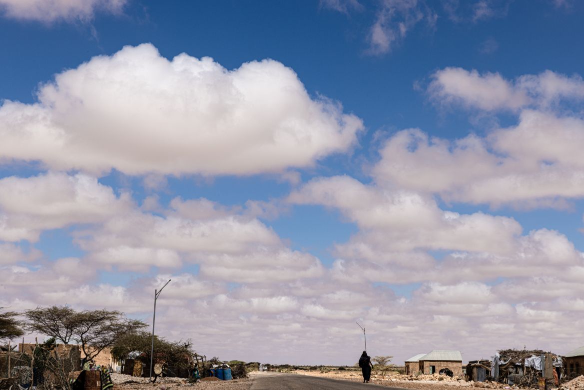 The road from Burdawal village to Las Anod. “I don't think we will be able to go back soon. If we go back to Las Anod now, it will be difficult living there. Dead animal carcasses. Destroyed houses. It will need a lot of work before we manage to go back,” says Farah Yussuf Ali.
