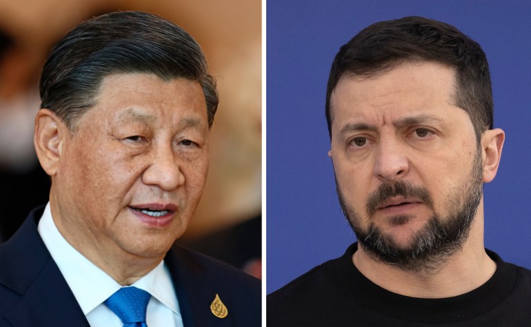 Xi Jinping and Volodymyr Zelenskyy