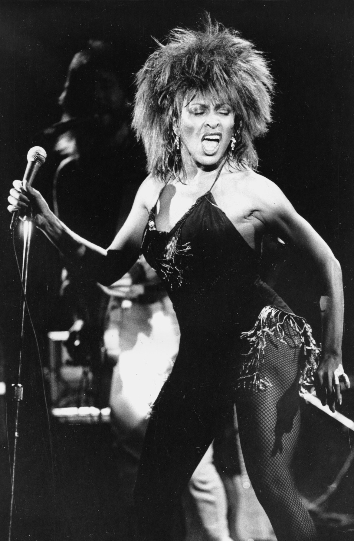 Tina Turner performs her current hit song "What's Love Got to Do With It"