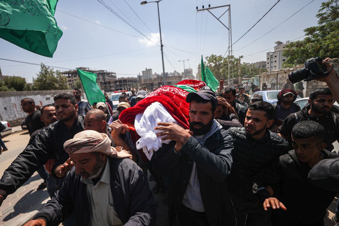 Funeral of Hashel Al Swerki, whose death was announced early on Wednesday, after he was critically wounded in the Israeli bombing of the northwest area last night_-1683179252