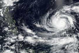 Typhoon Mawar seen in a satellite image