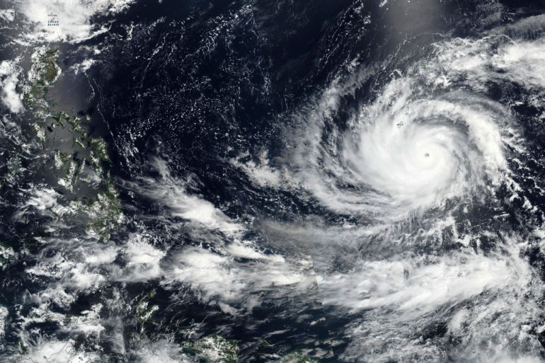 Typhoon Mawar seen in a satellite image