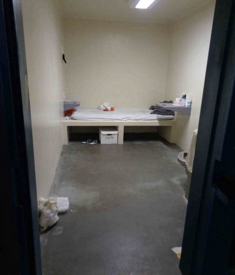 An empty solitary confinement cell at Arizona State Prison Complex Lewis in Buckeye, Arizona