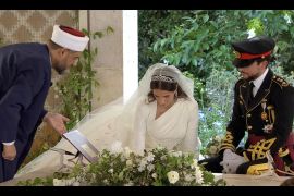 Jordan&#39;s Crown Prince Hussein marries Rajwa Al Saif on June 1, 2023, in Amman. [Reuters]