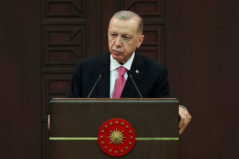 Turkish President Recep Tayyip Erdogan speaks during his inauguration in Ankara, on June 3, 2023