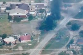 Smoke rises over an area of Novaya Tavolzhanka, Belgorod region, Russia, in this screengrab taken from a social media video [Freedom Of Russia Legion via Reuters]