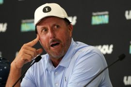 The rival circuit launched in 2022 and lured a number of big-name players from the PGA Tour, including Hall of Fame golfer Phil Mickelson [File: Jasen Vinlove-USA TODAY Sports via Reuters]