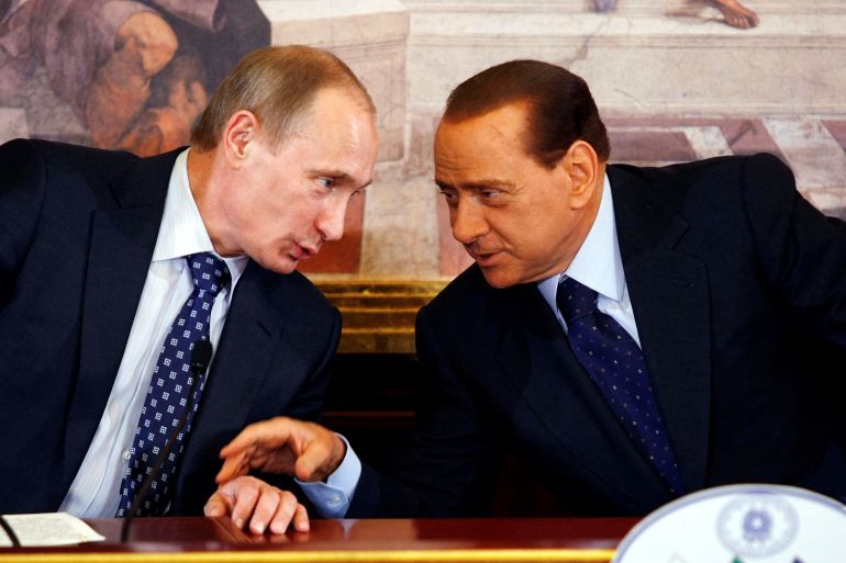 Russian President Vladimir Putin and Italian Prime Minister Silvio Berlusconi