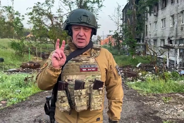 Founder of the Wagner mercenary force Yevgeny Prigozhin makes a statement at the start of the withdrawal of his forces from Bakhmut in this still image taken from a video released on May 25, 2023