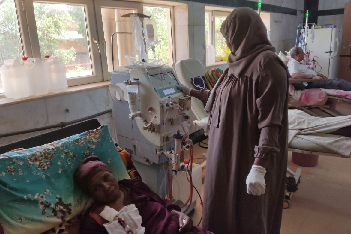 Sudanese patients suffering from kidney failure, undergo a dialysis treatment at the Soba Hospital in southern Khartoum
