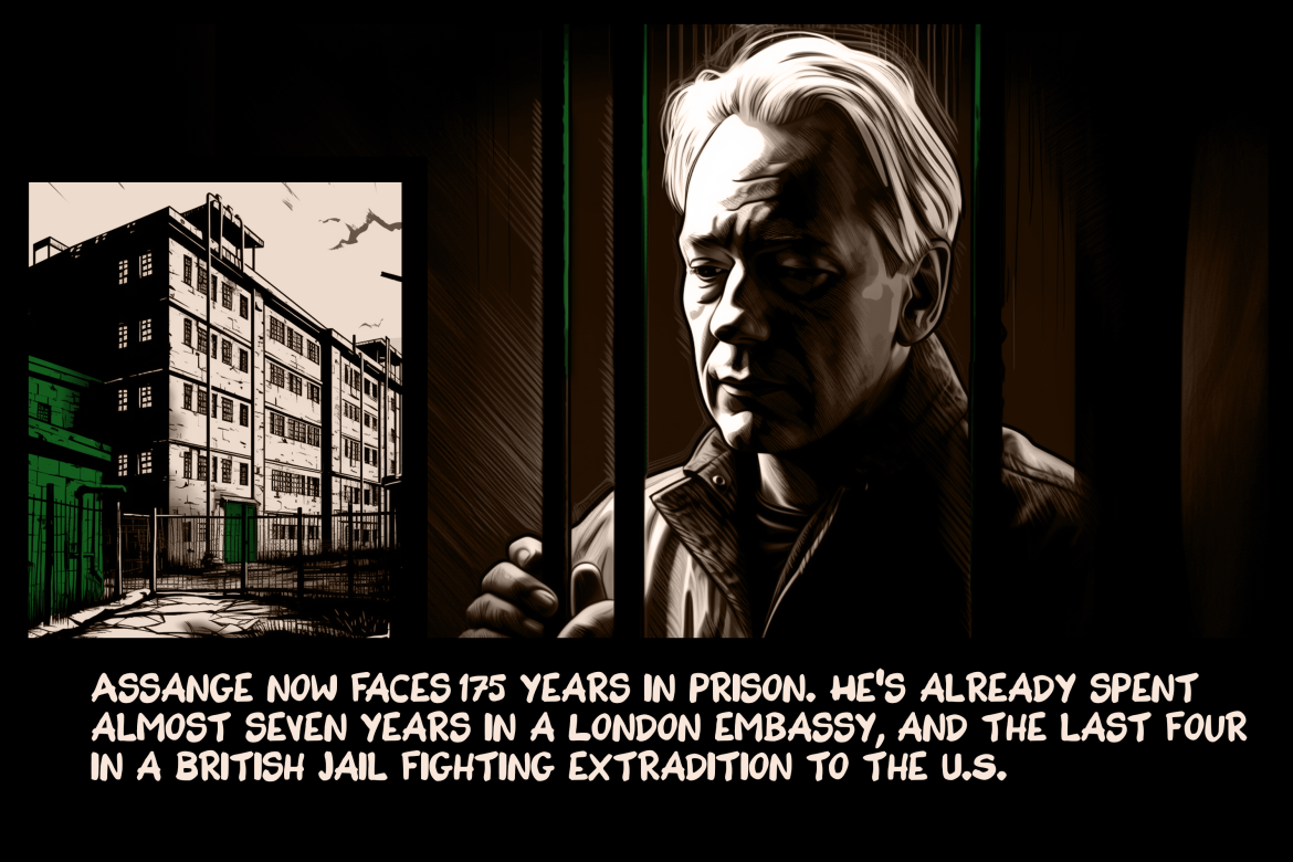 Assange now faces 175 years in prison. He’s already spent almost seven years in a London embassy, and the last four in a British jail fighting extradition to the U.S.