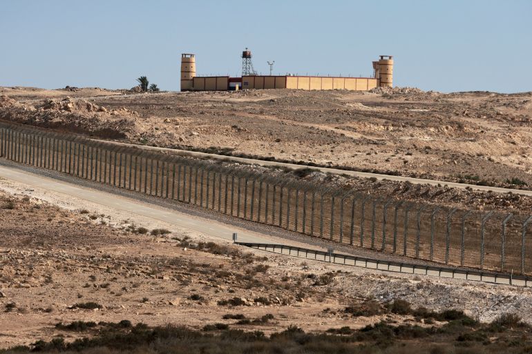 The border fence between Israel and Egypt in the Negev Desert some 30km south of Nitzana.