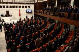 Legislators elected to the Grand National Assembly of Turkey in the May 14 parliamentary elections attend their first session to take the oath, in Ankara on June 2, 2023 [Ali Unal/AP Photo]