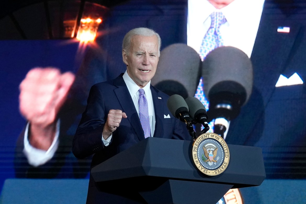 President Joe Biden speaks during a Juneteenth concert