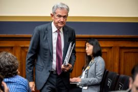 Federal Reserve Chairman Jerome Powell arrives for a House Financial Services Committee hearing in Washington DC, US