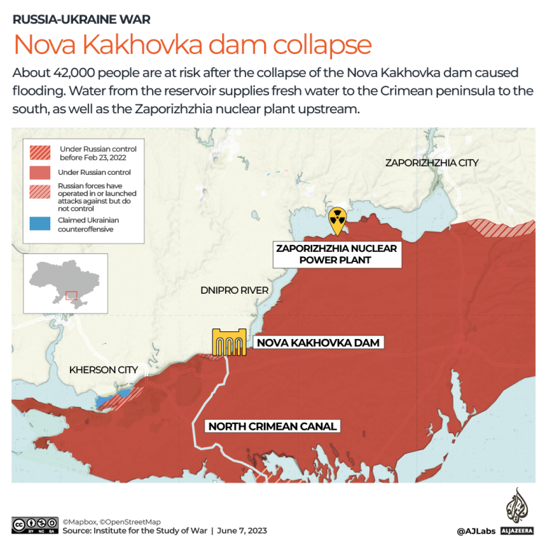 Gambar satelit menunjukkan bendungan Kakhovka Ukraina hampir hancur |  Berita perang Rusia-Ukraina