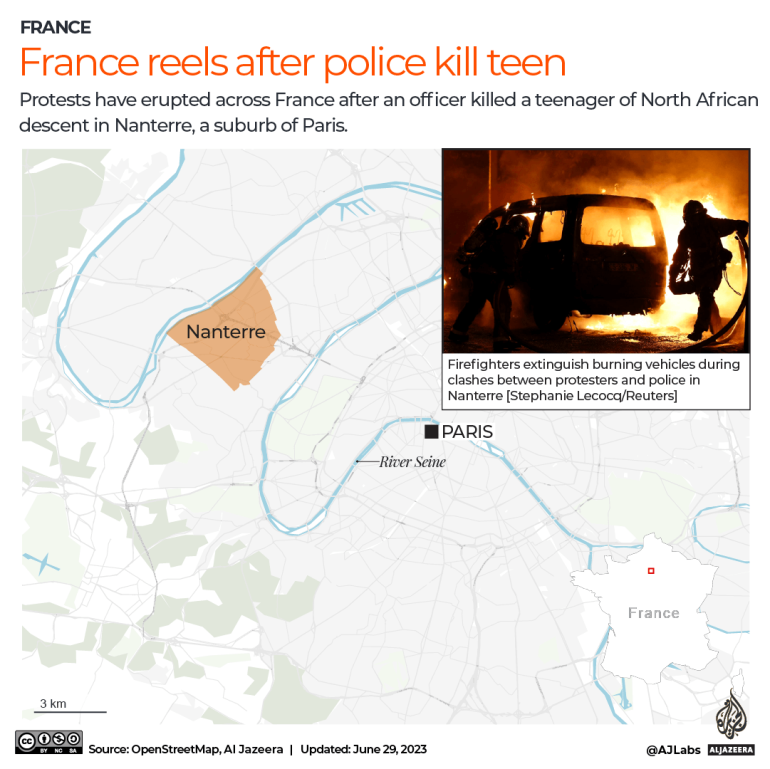 Dana untuk polisi Prancis yang membunuh Nahel M lebih dari  juta |  Berita Protes