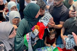 Mohammed al-Tamimi&#39;s mother, Marwa, at his funeral on June 6, 2023, in Ramallah, the occupied West Bank [Ahmed Arouri/ Al Jazeera]