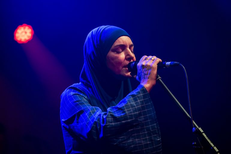 Irish singer Sinead O'Connor performs during her concert at Akvarium Klub in Budapest, Hungary, 09 December 2019 