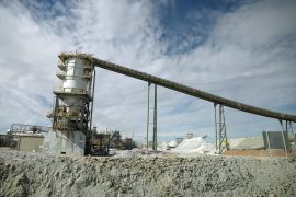 Processing equipment is seen at the Rio Tinto borates mine in Boron, California