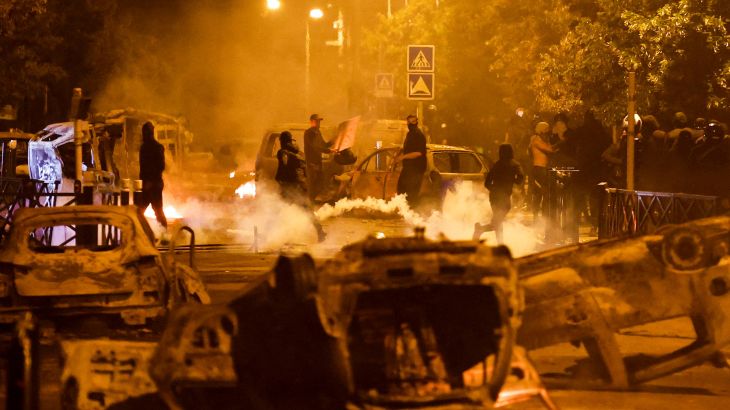 Protesters clash with police, following the death of Nahel