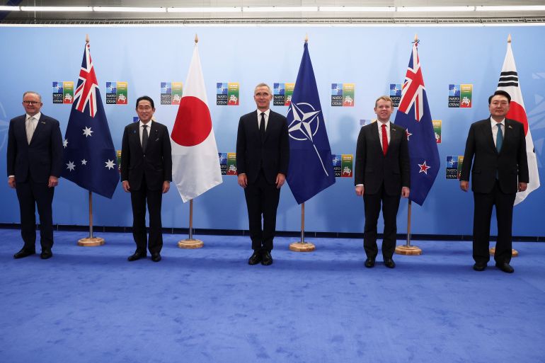 The leaders of Australia, Japan and South Korea at the NATO summit