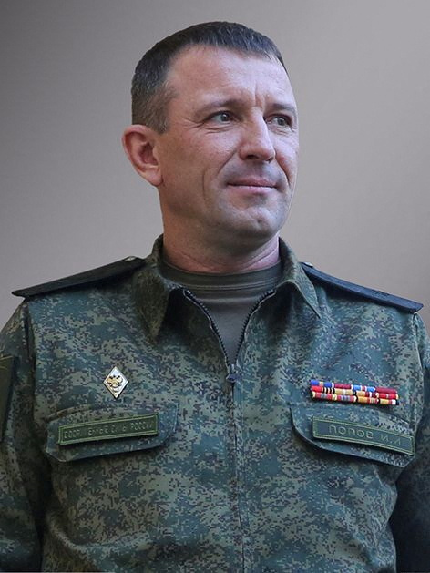 Major General Ivan Popov, who commanded Russia's 58th Combined Arms Army, is seen in this image released on June 9, 2023. Russian Defence Ministry/Handout via REUTERS ATTENTION EDITORS - THIS IMAGE WAS PROVIDED BY A THIRD PARTY. NO RESALES. NO ARCHIVES. MANDATORY CREDIT.