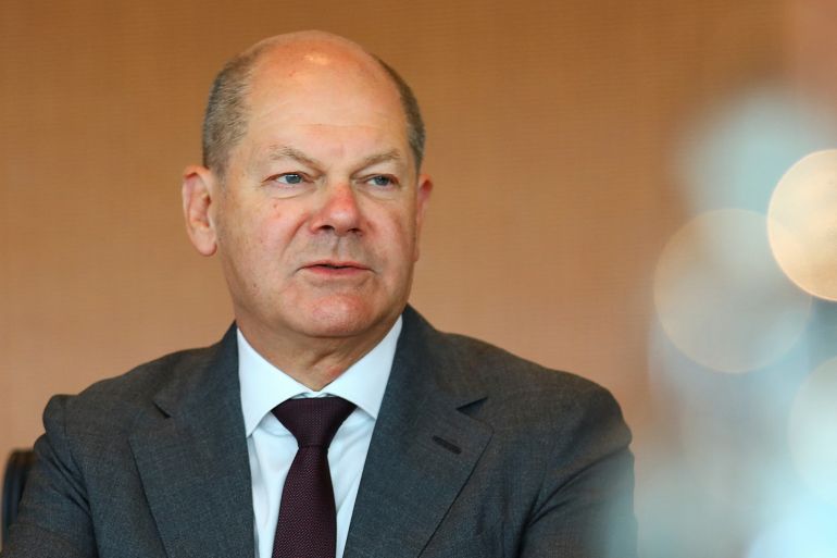 German Chancellor Olaf Scholz attends the weekly cabinet meeting
