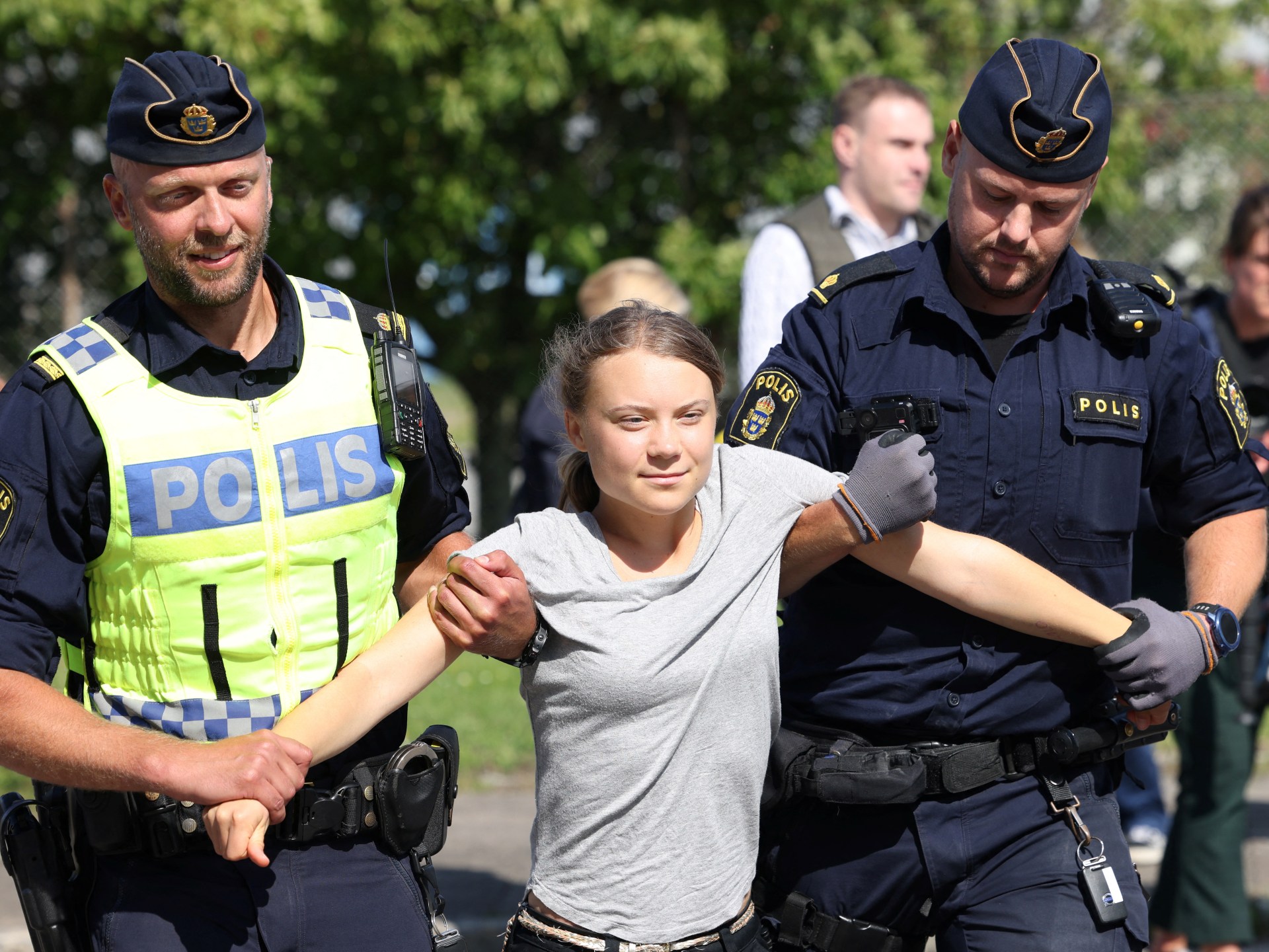 Greta Thunberg forcibly removed from climate protest after being fined |  Climate crisis news